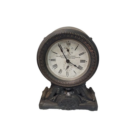 Geo. Welsch Son 233-35 Greenwich St Cor Barclay NY Seth Thomas Mantle Clock - Picture 2 of 5